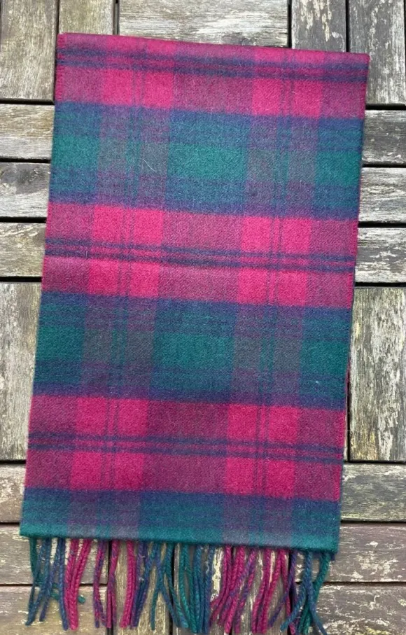 Best Sweater Shop 100% Cashmere Green Red Tartan