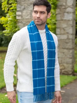 Online Sweater Shop 100% Cashmere Scarf Atlantic Blue