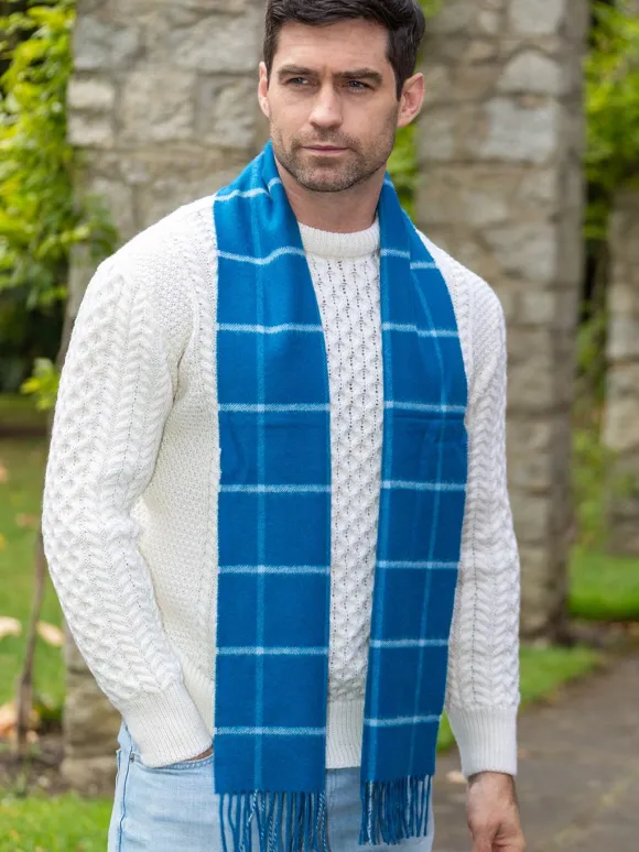 Online Sweater Shop 100% Cashmere Scarf Atlantic Blue