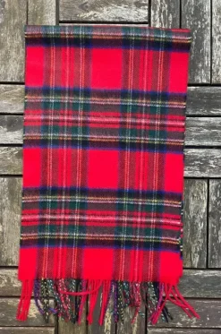 Clearance Sweater Shop 100% Cashmere Scarf Red Stewart