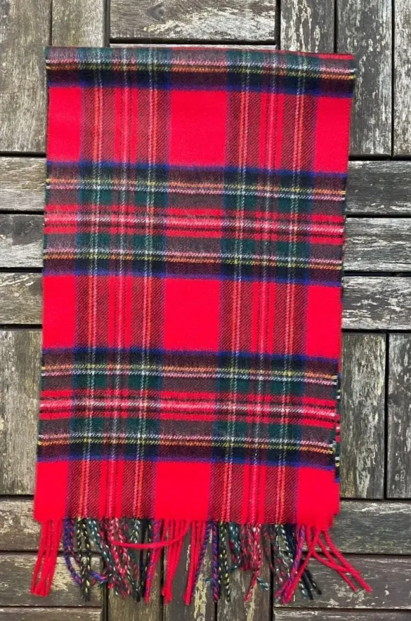 Clearance Sweater Shop 100% Cashmere Scarf Red Stewart