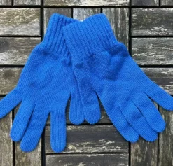 Online Sweater Shop 100% Lambswool Gloves Dark Blue - Ladies