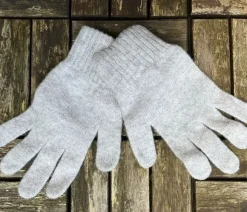 Outlet Sweater Shop 100% Lambswool Gloves Silver - Ladies
