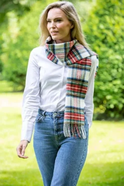 Discount Sweater Shop 100% Lambswool White Stewart Tartan