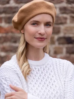 Best Sweater Shop 100% Merino Wool Beret Camel