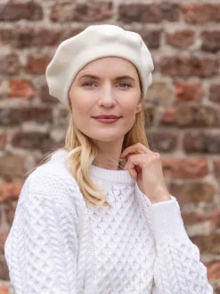 New Sweater Shop 100% Merino Wool Beret Cream