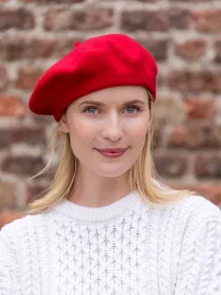 Fashion Sweater Shop 100% Merino Wool Beret Red