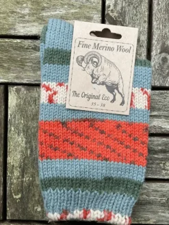 Clearance Sweater Shop 100% Merino Wool Fairisle Socks Orange Unisex
