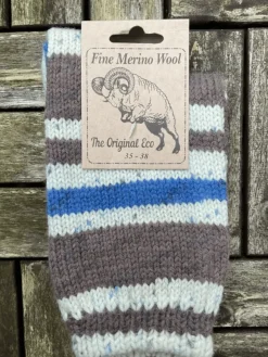 Outlet Sweater Shop 100% Merino Wool Fairisle Socks Brown Unisex