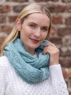 New Sweater Shop 100% Merino Wool Infinity Scarf Aqua