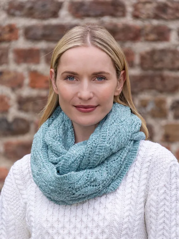 New Sweater Shop 100% Merino Wool Infinity Scarf Aqua