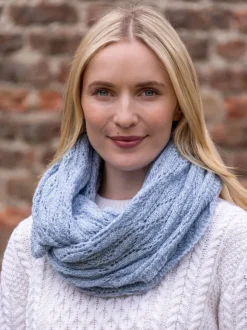 Online Sweater Shop 100% Merino Wool Infinity Scarf Sky Blue