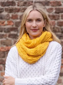 Fashion Sweater Shop 100% Merino Wool Infinity Scarf Yellow