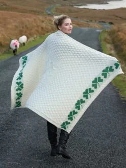 Discount Sweater Shop 100% Merino Wool Shamrock Throw