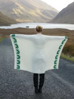 Discount Sweater Shop 100% Merino Wool Shamrock Throw