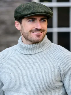 Fashion Sweater Shop 8 Piece Driving Cap Green Herringbone Col: 27