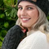 Discount Sweater Shop Aran Cable Handwarmers Charcoal