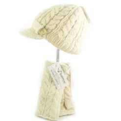 Online Sweater Shop Aran Cable Handwarmers Natural White