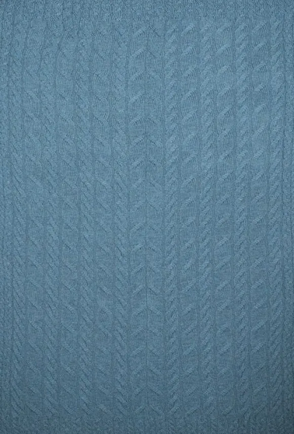 Sale Sweater Shop Aran Cable Knit Blanket Super Soft Merino Ocean Blue