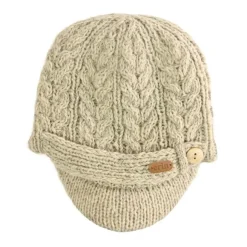 Discount Sweater Shop Aran Cable Peak Hat Oat