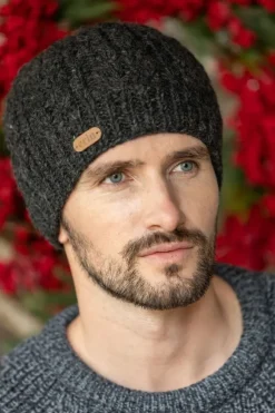 Fashion Sweater Shop Aran Cable Pullon Hat Charc