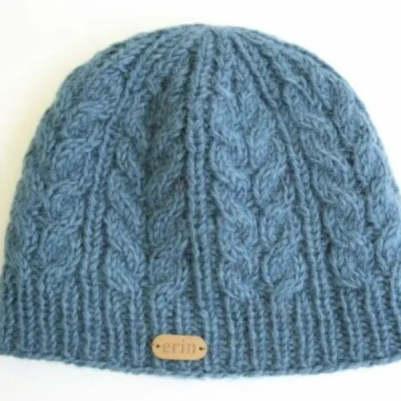 Outlet Sweater Shop Aran Cable Pullon Hat Denim