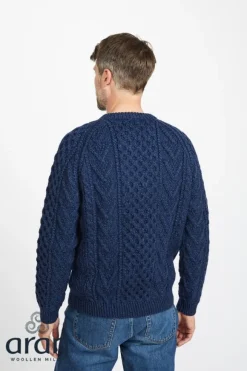 Best Sweater Shop Aran Handknit Sweater Nightshade Navy
