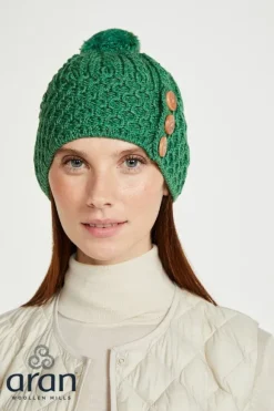 Sale Sweater Shop Aran Hat with Pom Pom - Kiwi