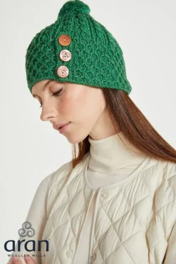 Sale Sweater Shop Aran Hat with Pom Pom - Kiwi