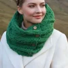 Online Sweater Shop Aran Infinity Scarf Lime Green