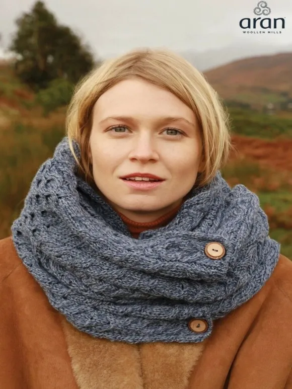 Outlet Sweater Shop Aran Infinity Snood Denim