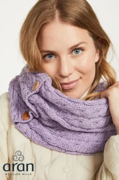Best Sweater Shop Aran Infinity Snood Lilac