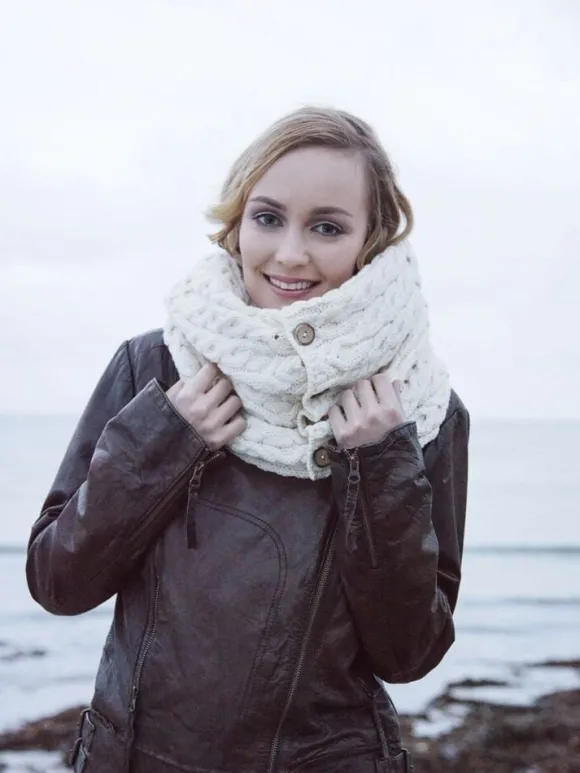 New Sweater Shop Aran Infinity Snood Natural