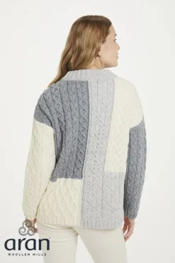 New Sweater Shop Aran Patchwork Sweater