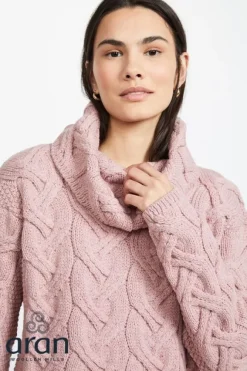 Sale Sweater Shop Aran Super Soft Aran Chunky Sweater Pink