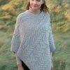 Discount Sweater Shop Aran Super Soft Poncho Oatmeal