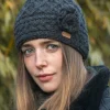 Discount Sweater Shop Aran Trellis Pullon Hat Charcoal