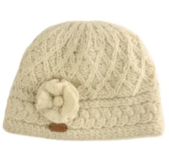 Outlet Sweater Shop Aran Trellis Pullon Hat Natural White