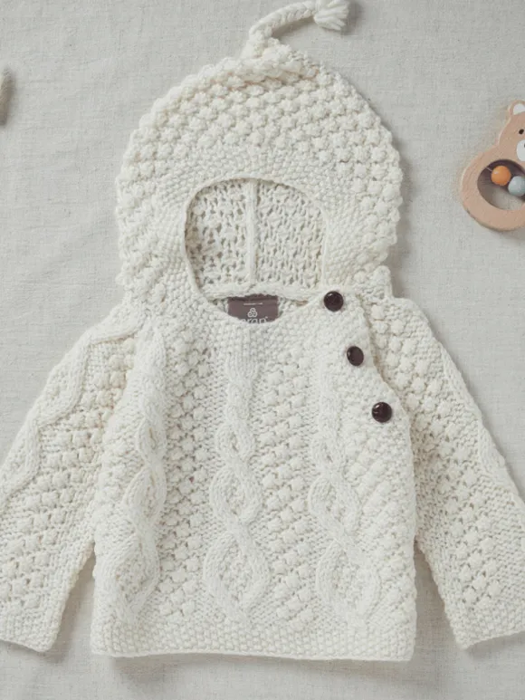Hot Sweater Shop Baby Handknit Irish Aran Hoody