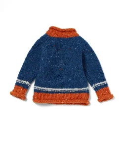 Fashion Sweater Shop Baby Roll Neck Crew Neck Sweater Blue
