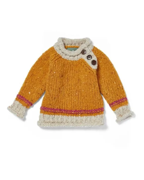 Discount Sweater Shop Baby Roll Neck Crew Sweater Mustard