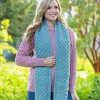 Discount Sweater Shop Cable Knit Aran Scarf Aqua