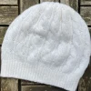 Best Sweater Shop Cashmere Cable Knit Beanie Cream