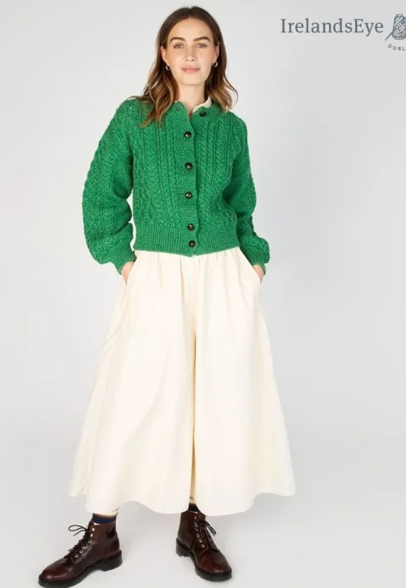 Outlet Sweater Shop Clover Cropped Cardigan Green