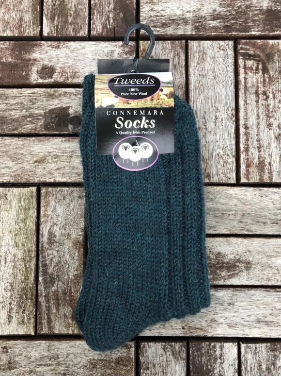 Outlet Sweater Shop Connemara Unisex Socks- Teal