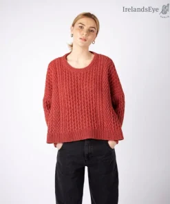 New Sweater Shop Cropped Aran Sweater Sunset