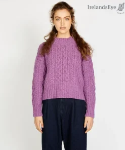 New Sweater Shop Diamond Crew Neck Sweater Lilac