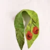 New Sweater Shop Felt Leaf Scarf Poppy Flower
