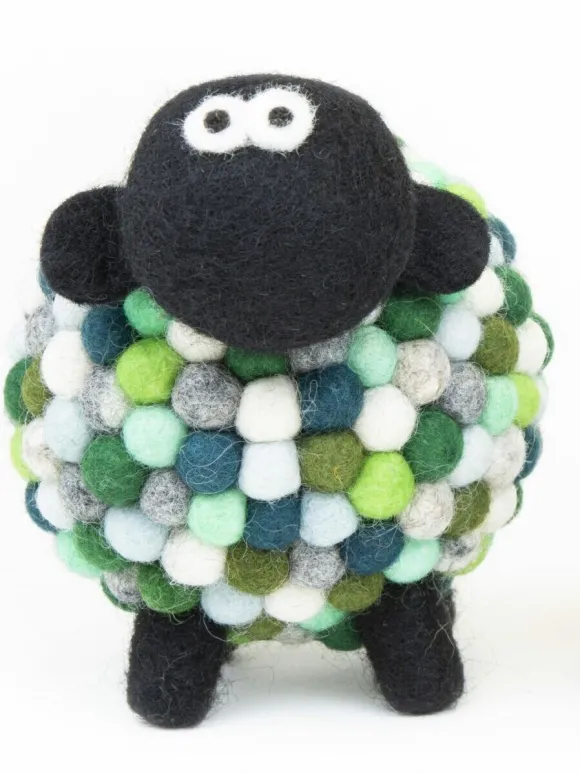 Discount Sweater Shop Felt Sheep Collectible Green - Large
