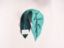 Outlet Sweater Shop Felt Wool Leaf Scarf Blue